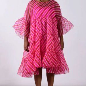 Strawberry Leheriya Tier Dress by NorBlack NorWhite - XS to XL